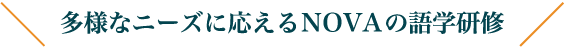 多様なニーズに応えるNOVAの語学研修