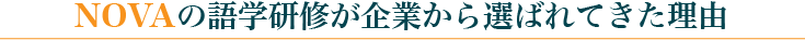 NOVAの語学研修が企業から選ばれてきた理由