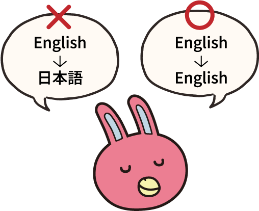 英語→日本語ではなく英語→英語