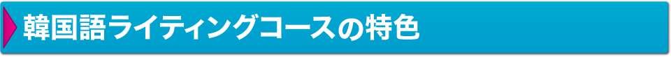 韓国語ライティングコースの特色