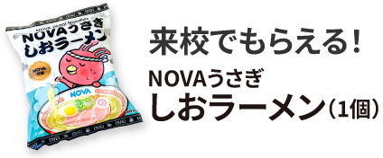 来校でもらえる NOVAうさぎしおラーメン