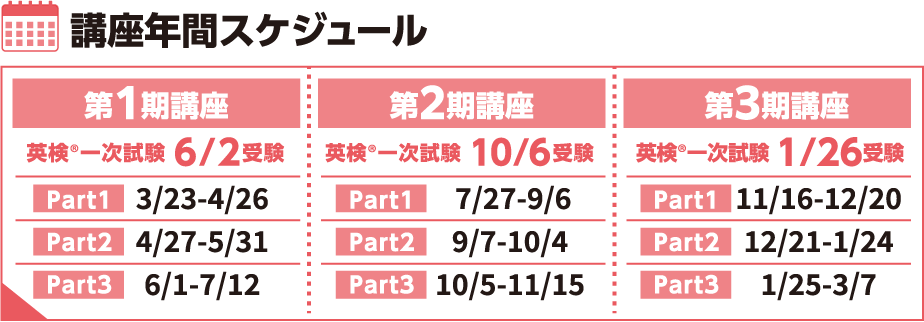 講座年間スケジュール