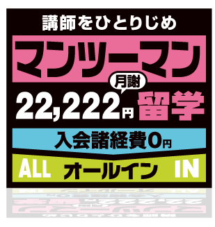 20,000円マンツーマン留学