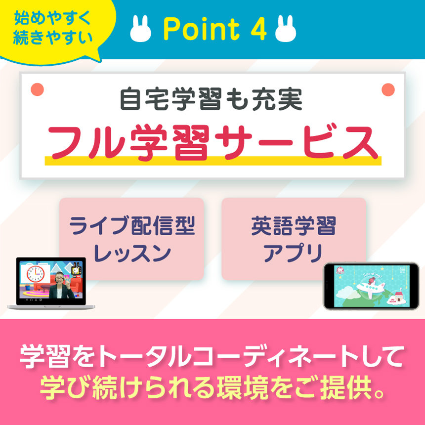 Point4 自宅学習も充実フル学習サービス