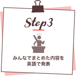 step3|みんなでまとめた内容を発表・クイズに回答！ 