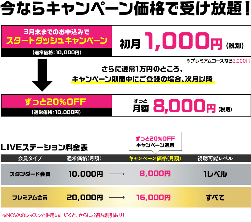 今ならキャンペーン価格で受け放題！