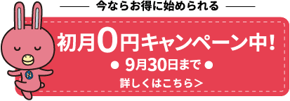 初月0円キャンペーン中