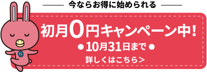 初月0円キャンペーン中