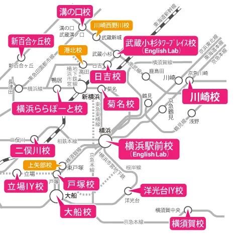 神奈川県周辺の路線図
