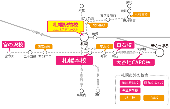 札幌周辺の路線図