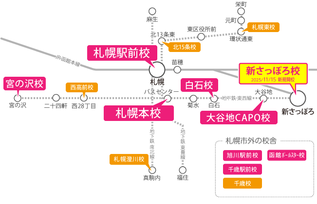 札幌周辺の路線図